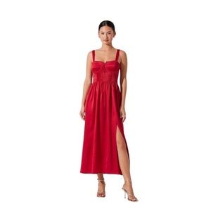 Astr Red Bustier Dress